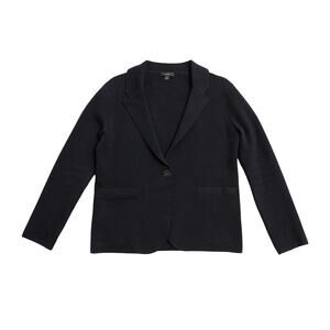 J. Crew Camille Sweater Blazer | Knit Button Minimalist Classic Office Black | S